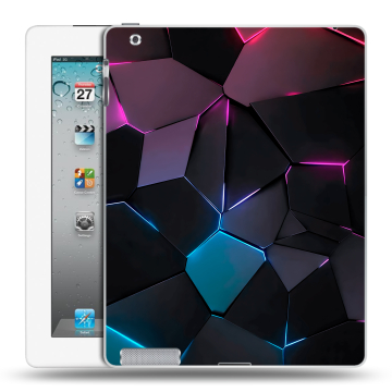 Пластиковый чехол на Ipad 2/3/4 с принтом Геометрия неона