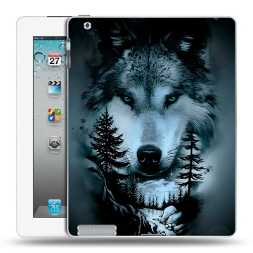 Пластиковый чехол на Ipad 2/3/4 с принтом Лесной волк