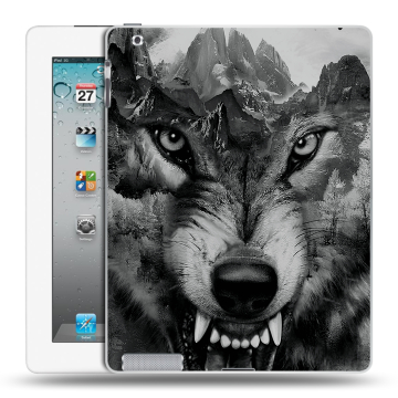 Пластиковый чехол на Ipad 2/3/4 с принтом Волк