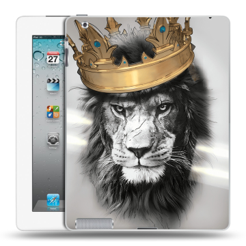 Пластиковый чехол на Ipad 2/3/4 с принтом Лев с короной