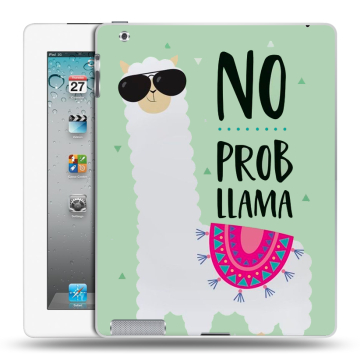 Пластиковый чехол на Ipad 2/3/4 с принтом Лама