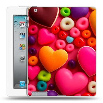 Пластиковый чехол на Ipad 2/3/4 с принтом Сердечки