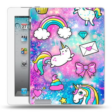 Пластиковый чехол на Ipad 2/3/4 с принтом Единороги