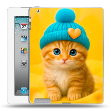Пластиковый чехол на Ipad 2/3/4 с принтом Котенок в шапке Пластиковый чехол на Ipad 2/3/4 с принтом Котенок в шапке