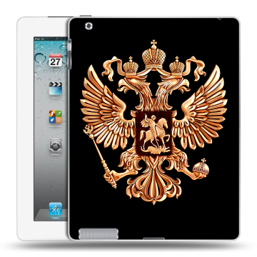 Пластиковый чехол на Ipad 2/3/4 с принтом Герб России золотой Пластиковый чехол на Ipad 2/3/4 с принтом Герб России золотой