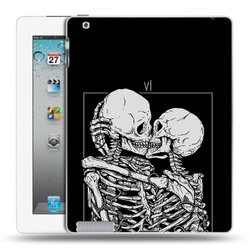 Пластиковый чехол на Ipad 2/3/4 с принтом Поцелуй скелетов Пластиковый чехол на Ipad 2/3/4 с принтом Поцелуй скелетов