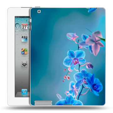 Пластиковый чехол на Ipad 2/3/4 с принтом Голубые цветы Пластиковый чехол на Ipad 2/3/4 с принтом Голубые цветы