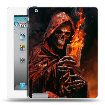 Пластиковый чехол на Ipad 2/3/4 с принтом Скелет и карты