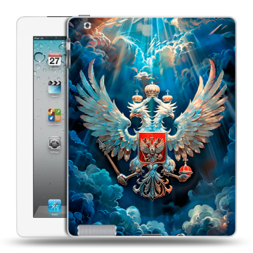Пластиковый чехол на Ipad 2/3/4 с принтом Герб флаг России