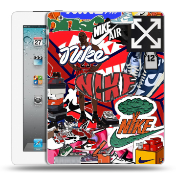 Пластиковый чехол на Ipad 2/3/4 с принтом Найк Nike яркий