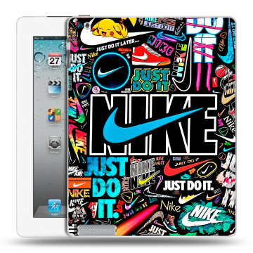 Пластиковый чехол на Ipad 2/3/4 с принтом найк nike черный Пластиковый чехол на Ipad 2/3/4 с принтом найк nike черный