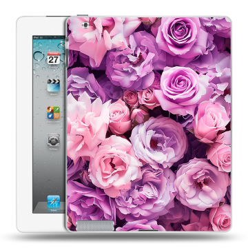 Пластиковый чехол на Ipad 2/3/4 с принтом лавандовые розы Пластиковый чехол на Ipad 2/3/4 с принтом лавандовые розы