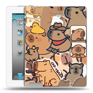 Пластиковый чехол на Ipad 2/3/4 с принтом капибара Пластиковый чехол на Ipad 2/3/4 с принтом капибара