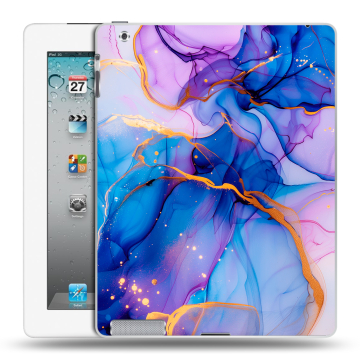 Пластиковый чехол на Ipad 2/3/4 с принтом синий мрамор Пластиковый чехол на Ipad 2/3/4 с принтом синий мрамор