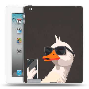 Пластиковый чехол на Ipad 2/3/4 с принтом утка в очках