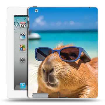 Пластиковый чехол на Ipad 2/3/4 с принтом Капибара Пластиковый чехол на Ipad 2/3/4 с принтом Капибара