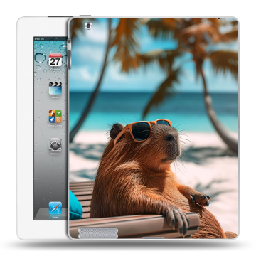 Пластиковый чехол на Ipad 2/3/4 с принтом Капибара Пластиковый чехол на Ipad 2/3/4 с принтом Капибара