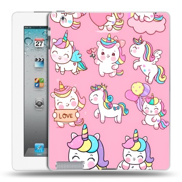 Пластиковый чехол на Ipad 2/3/4 с принтом Единороги и радуга Пластиковый чехол на Ipad 2/3/4 с принтом Единороги и радуга