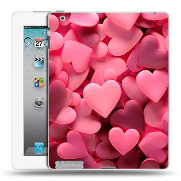 Пластиковый чехол на Ipad 2/3/4 с принтом розовые сердечки Пластиковый чехол на Ipad 2/3/4 с принтом розовые сердечки