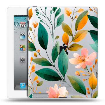 Пластиковый чехол на Ipad 2/3/4 с принтом Цветы паттерн Пластиковый чехол на Ipad 2/3/4 с принтом Цветы паттерн