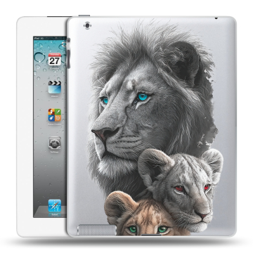 Пластиковый чехол на Ipad 2/3/4 с принтом Львы Пластиковый чехол на Ipad 2/3/4 с принтом Львы
