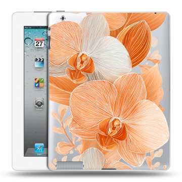 Пластиковый чехол на Ipad 2/3/4 с принтом Бежевые цветы Пластиковый чехол на Ipad 2/3/4 с принтом Бежевые цветы