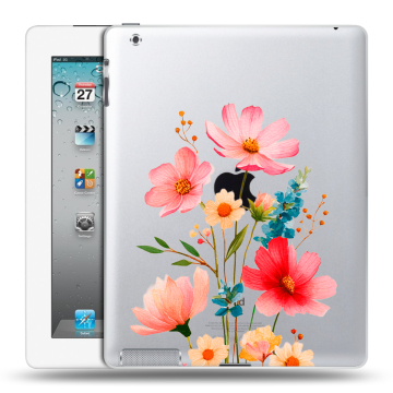 Пластиковый чехол на Ipad 2/3/4 с принтом Цветы Пластиковый чехол на Ipad 2/3/4 с принтом Цветы