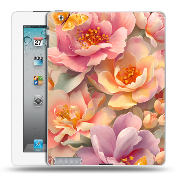Пластиковый чехол на Ipad 2/3/4 с принтом Цветы и бабочки Пластиковый чехол на Ipad 2/3/4 с принтом Цветы и бабочки