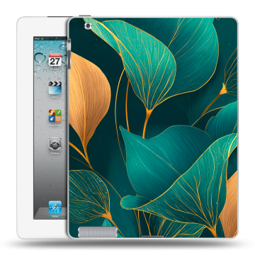 Пластиковый чехол на Ipad 2/3/4 с принтом Листья и золото Пластиковый чехол на Ipad 2/3/4 с принтом Листья и золото