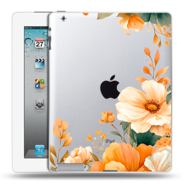 Пластиковый чехол на Ipad 2/3/4 с принтом Цветы принт Пластиковый чехол на Ipad 2/3/4 с принтом Цветы принт