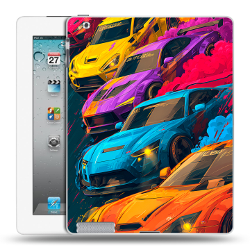 Пластиковый чехол на Ipad 2/3/4 с принтом Тачки Пластиковый чехол на Ipad 2/3/4 с принтом Тачки