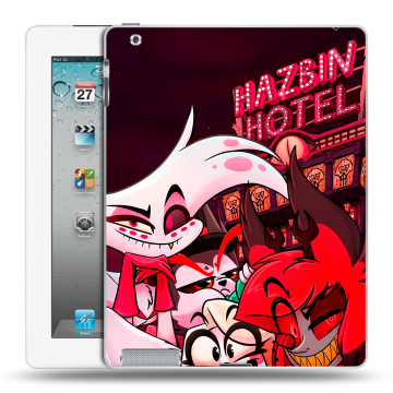 Пластиковый чехол на Ipad 2/3/4 с принтом Hazbin Hotel Отель Хазбин