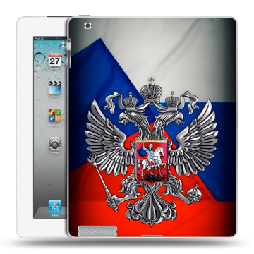 Пластиковый чехол на Ipad 2/3/4 с принтом Флаг России Пластиковый чехол на Ipad 2/3/4 с принтом Флаг России