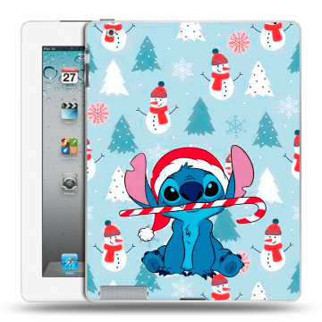 Пластиковый чехол на Ipad 2/3/4 с принтом Стич Новый год Пластиковый чехол на Ipad 2/3/4 с принтом Стич Новый год