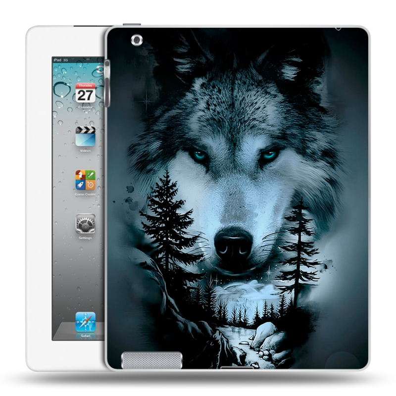 Пластиковый чехол на Ipad 2/3/4 с принтом Лесной волк Пластиковый чехол на Ipad 2/3/4 с принтом Лесной волк