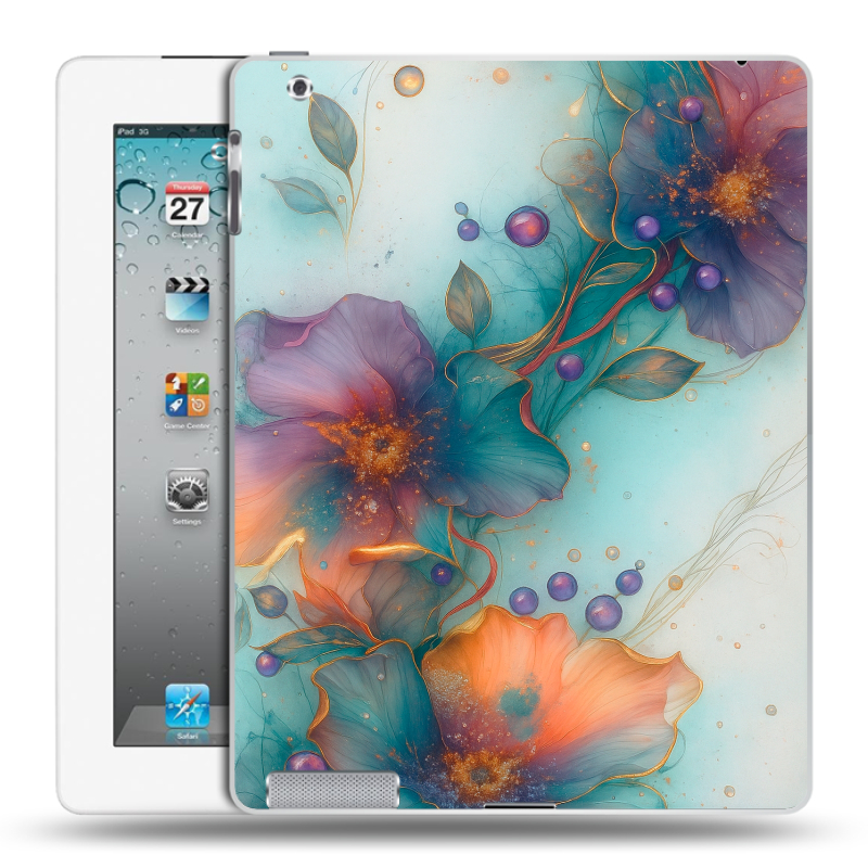 Пластиковый чехол на Ipad 2/3/4 с принтом Акварельные цветы Пластиковый чехол на Ipad 2/3/4 с принтом Акварельные цветы