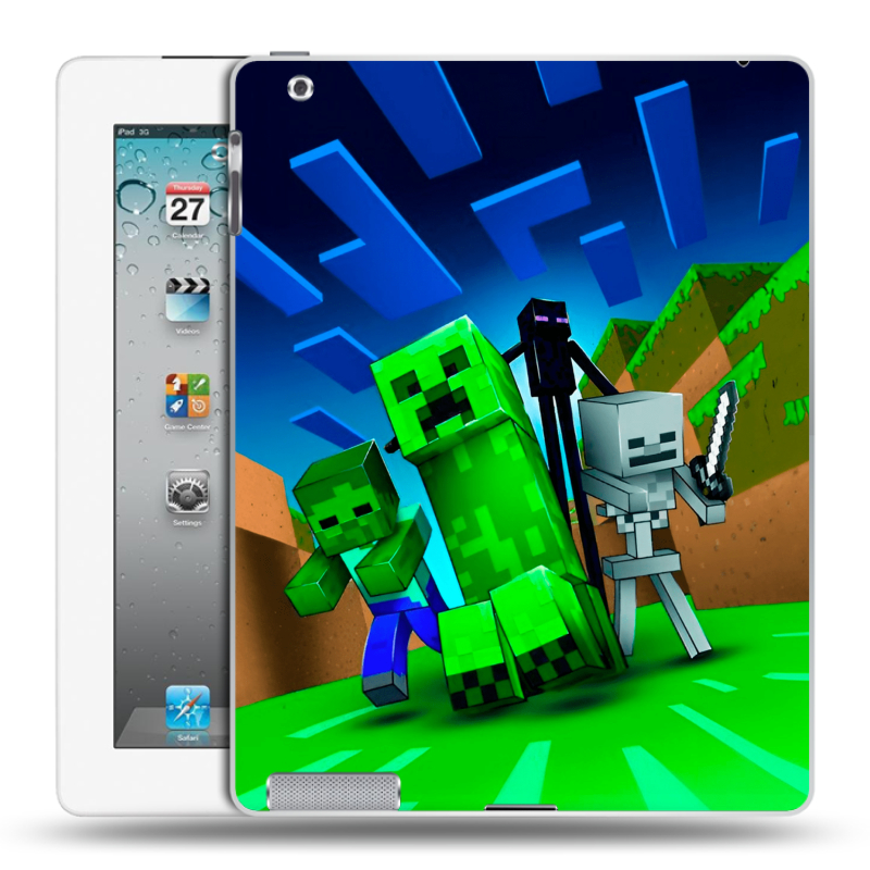 Пластиковый чехол на Ipad 2/3/4 с принтом Майнкрафт Пластиковый чехол на Ipad 2/3/4 с принтом Майнкрафт
