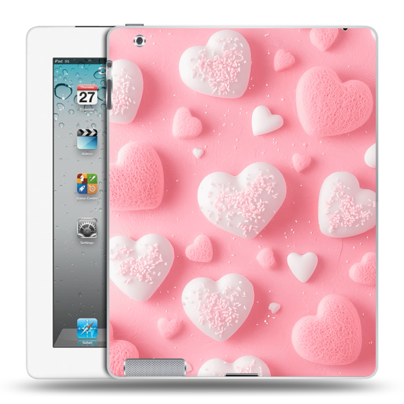 Пластиковый чехол на Ipad 2/3/4 с принтом Сердечки Пластиковый чехол на Ipad 2/3/4 с принтом Сердечки