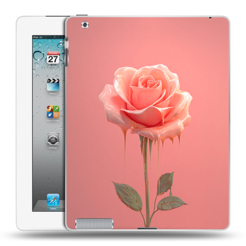 Пластиковый чехол на Ipad 2/3/4 с принтом Розовая роза Пластиковый чехол на Ipad 2/3/4 с принтом Розовая роза