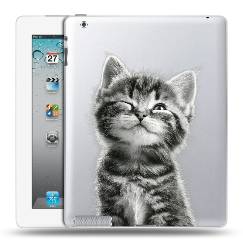 Пластиковый чехол на Ipad 2/3/4 с принтом Котенок Пластиковый чехол на Ipad 2/3/4 с принтом Котенок