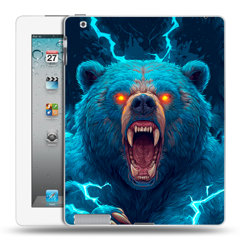 Пластиковый чехол на Ipad 2/3/4 с принтом Медведь Пластиковый чехол на Ipad 2/3/4 с принтом Медведь