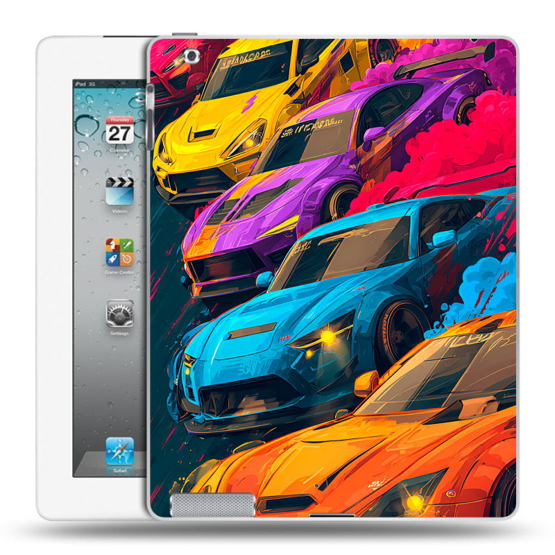 Пластиковый чехол на Ipad 2/3/4 с принтом Тачки Пластиковый чехол на Ipad 2/3/4 с принтом Тачки
