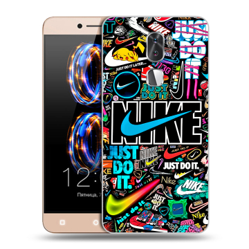 Пластиковый чехол на LeRee Le3 с принтом найк nike черный Пластиковый чехол на LeRee Le3 с принтом найк nike черный