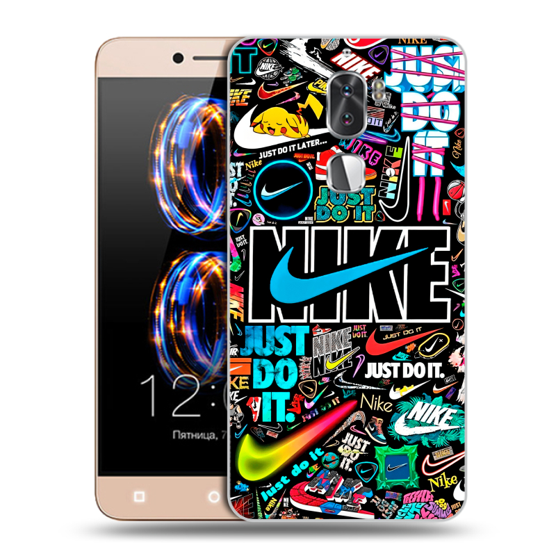 Пластиковый чехол на LeRee Le3 с принтом найк nike черный Пластиковый чехол на LeRee Le3 с принтом найк nike черный