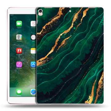 Силиконовый чехол на планшета Ipad Pro 10.5 с принтом Мрамор зеленое золото Силиконовый чехол на планшета Ipad Pro 10.5 с принтом Мрамор зеленое золото
