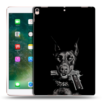 Силиконовый чехол на планшета Ipad Pro 10.5 с принтом Доберман и пистолет Силиконовый чехол на планшета Ipad Pro 10.5 с принтом Доберман и пистолет