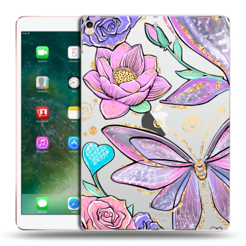Силиконовый чехол на Ipad Pro 10.5 с принтом Бабочки и цветы
