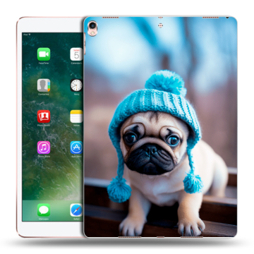 Силиконовый чехол на Ipad Pro 10.5 с принтом Мопс в шапке Силиконовый чехол на Ipad Pro 10.5 с принтом Мопс в шапке
