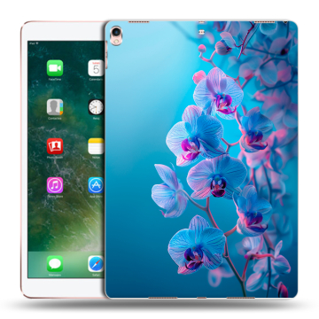 Силиконовый чехол на Ipad Pro 10.5 с принтом голубые орхидеи