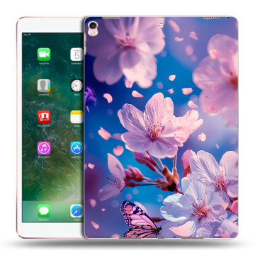 Силиконовый чехол на Ipad Pro 10.5 с принтом цветы бабочки